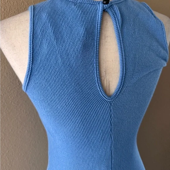 Blue Thick Ribbed Sleeveless Jumpsuit - Picture 9 of 9